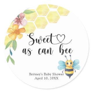 Baby Bee - sweet as can bee Classic Round Sticker
