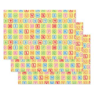 Baby block alphabet numbers colorful nursery  sheets