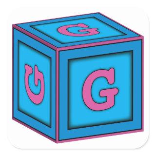 Baby Block Stickers - Letter "G"