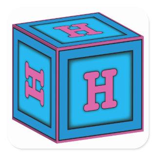 Baby Block Stickers - Letter "H"