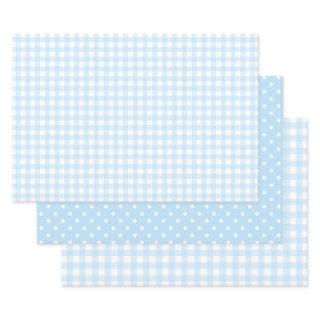 Baby Blue Gingham and Polka Dots.  Sheets