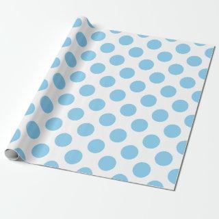 Baby Blue on White Large Size Polka Dots