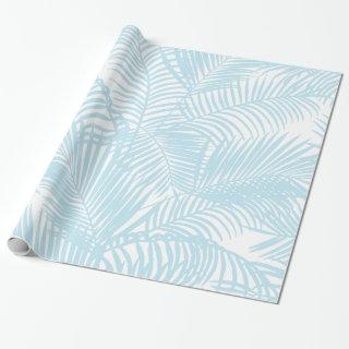 Baby blue simple modern tropical palm tree floral