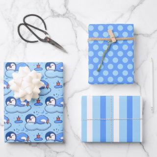 Baby Blue Sleeping Penguin  Set