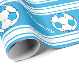 Baby Blue Stripes Soccer Ball