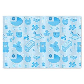 Baby Boy Blue Collage Tissue Paper