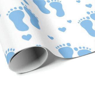 baby boy blue feet pattern
