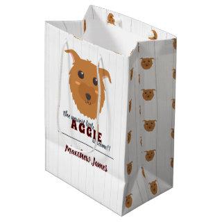 Baby Boy Dog Maroon Baby Shower Medium Gift Bag