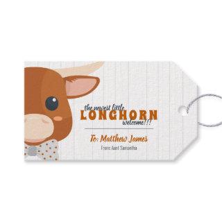 Baby Boy Longhorn Burnt Orange Gift Tags