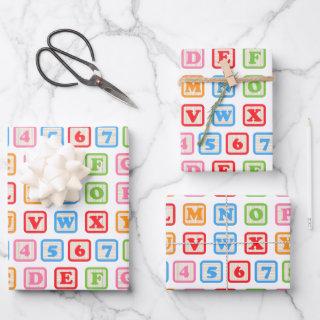 Baby building blocks cute pattern bright colorful  sheets