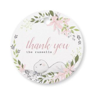 baby bunny floral baby shower favor tags