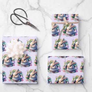 Baby Bunny in Colorful Spring Flowers  Sheets