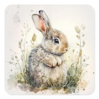 Baby Bunny Square Sticker