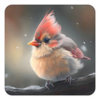 Baby Cardinal Square Sticker