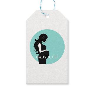 BABY & CO. Teal Blue Baby Shower Party Gift Tags