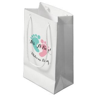 BABY & CO Tiny Footprints Baby Reveal Party Favor Small Gift Bag