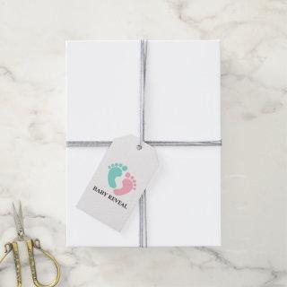 BABY & CO Tiny Footprints Baby Reveal Shower Party Gift Tags