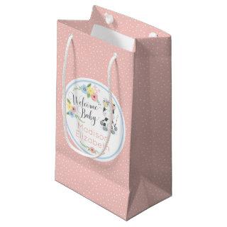 Baby Cow Floral Calf Welcome Baby Custom Small Gift Bag
