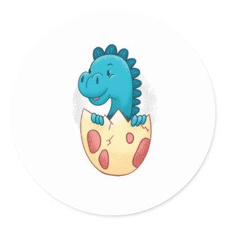 Baby Dinosaur in Egg Classic Round Sticker