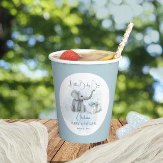 Baby Elephant Hello Baby Boy Blue Baby Shower  Paper Cups