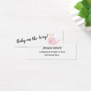 Baby Gift Registry w/ Pink Whale Handout Cards