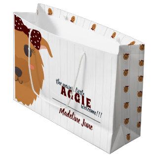 Baby Girl Dog Maroon Large Gift Bag