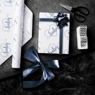 Baby Heart | Slate Dusty Blue Flourish Script