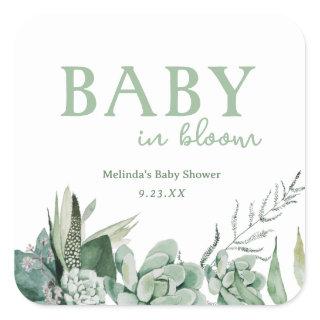 Baby in Bloom Succulent Square Sticker