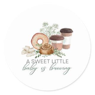 Baby is Brewing Classic Round Sticker