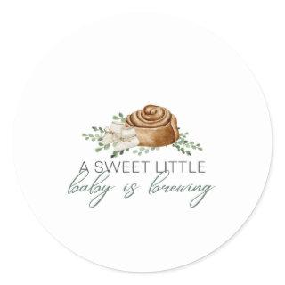 Baby is Brewing Pastry Classic Round Sticker