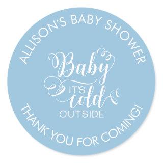 Baby It's Cold Outside Boys Shower Favor Sticker