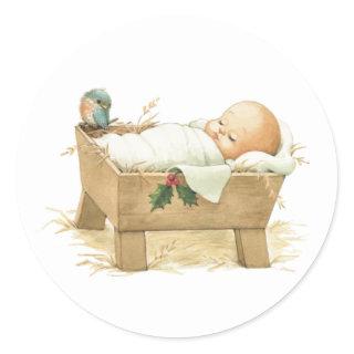 Baby Jesus In Manger Sticker