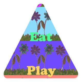 Baby kids love play colors.png triangle sticker