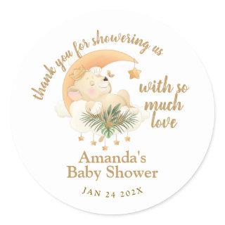 Baby Lion Baby Shower Thank You Classic Round Sticker