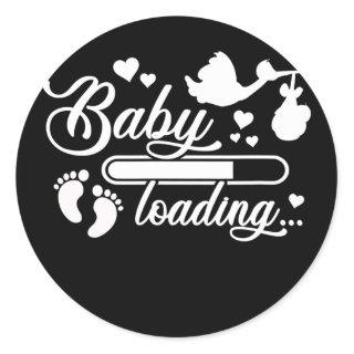 Baby Loading for mom's to be pregnancy  Classic Round Sticker