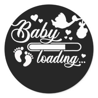 Baby Loading for mom's to be pregnancy  Classic Round Sticker