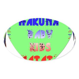 Baby Luminous Hearts Hakuna Matata Baby Kid Design Oval Sticker