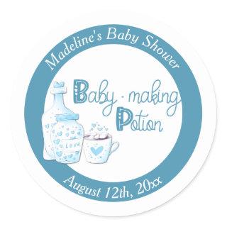 Baby Making Potion Lilac Baby Shower Favor Classic Classic Round Sticker