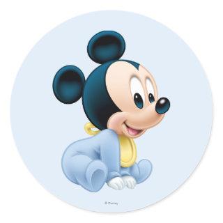 Baby Mickey | Blue Pajamas Classic Round Sticker