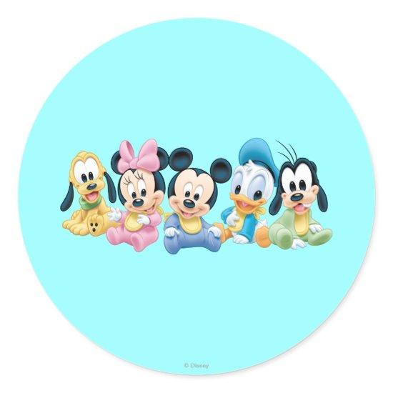 Baby Mickey & Friends Classic Round Sticker