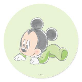 Baby Mickey | Green Pajamas Classic Round Sticker