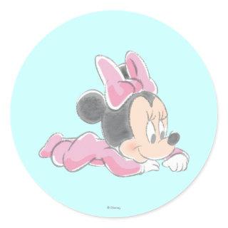 Baby Minnie Mouse | Pink Pajamas Classic Round Sticker