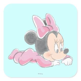 Baby Minnie Mouse | Pink Pajamas Square Sticker