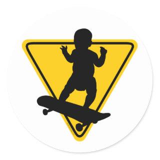 Baby on (Skate) Board Classic Round Sticker