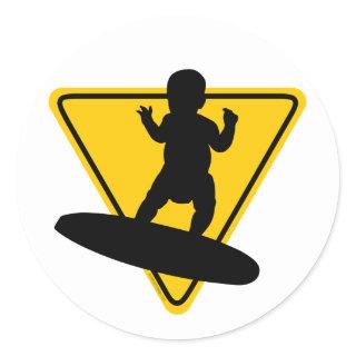 Baby on (Surf) Board Classic Round Sticker