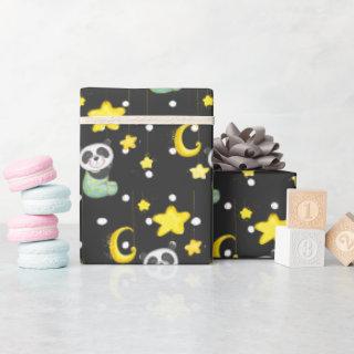 Baby Panda with Moon and Stars