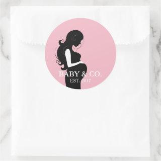 BABY Pink Girl Baby Shower Sprinkle Party Classic Round Sticker