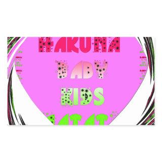 Baby Pink  Hearts Hakuna Matata Baby Kids Design.p Rectangular Sticker
