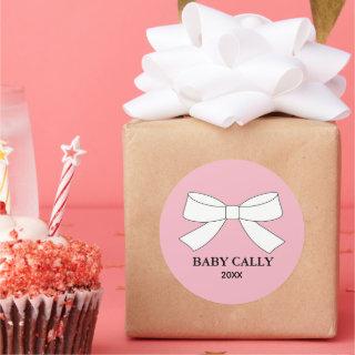 BABY Pink Tiara Party Classic Round Sticker