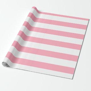 Baby Pink White Wide Horizontal Striped